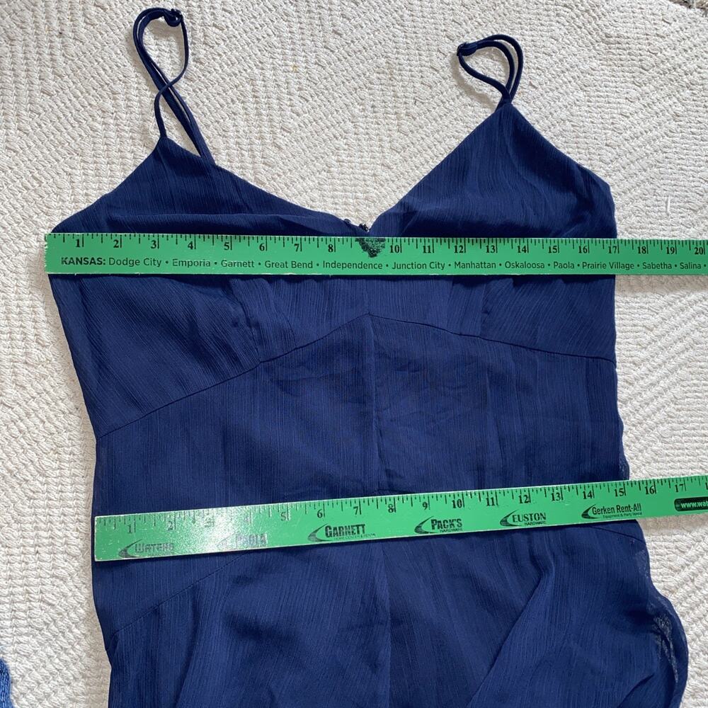 Bar III Women's Blue Spaghetti Strap Sheer Lined Maxi Dress Size 6 New - Picture 9 of 9